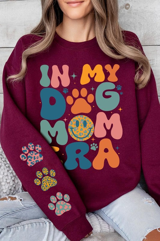 My Dog Mom Era Sleeve Graphic Fleece Sweatshirt